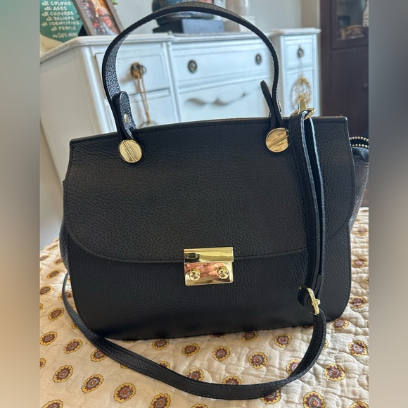 Borse in Pelle Handbags - Borse in Pelle Black Leather Bag Made in Italy